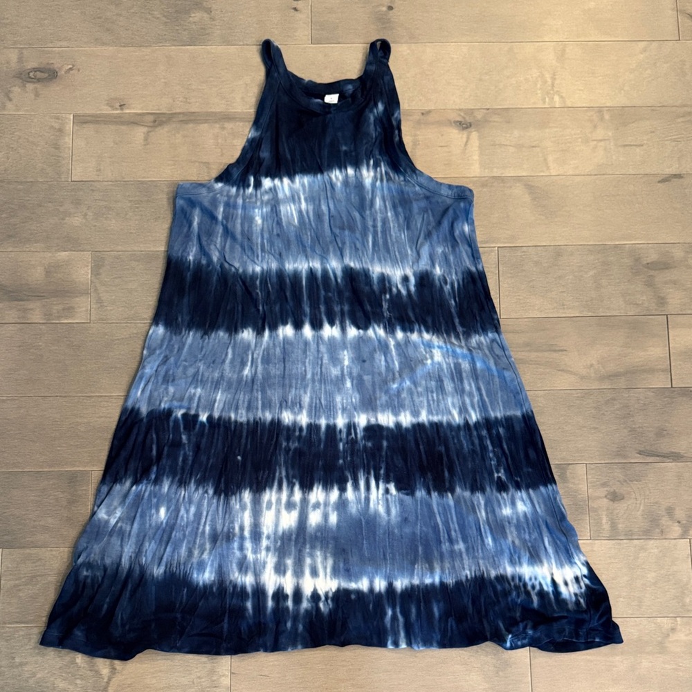 Women’s Tie-Dye Dress - Blue and White size M